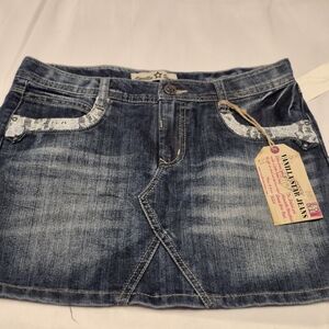 New Girl's Size 14 Vanilla Star Denim Mini Skirt - Blue